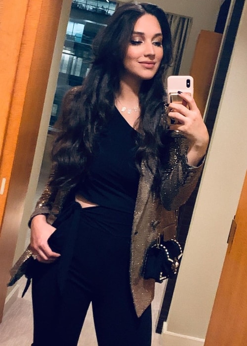 Amelia Vega as seen while taking a mirror selfie in November 2019