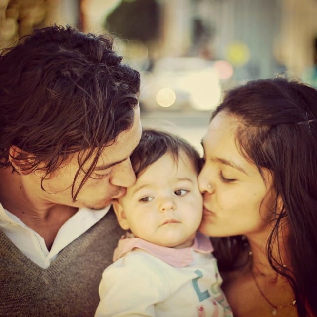 Andrew Keegan with his family as seen in February 2017