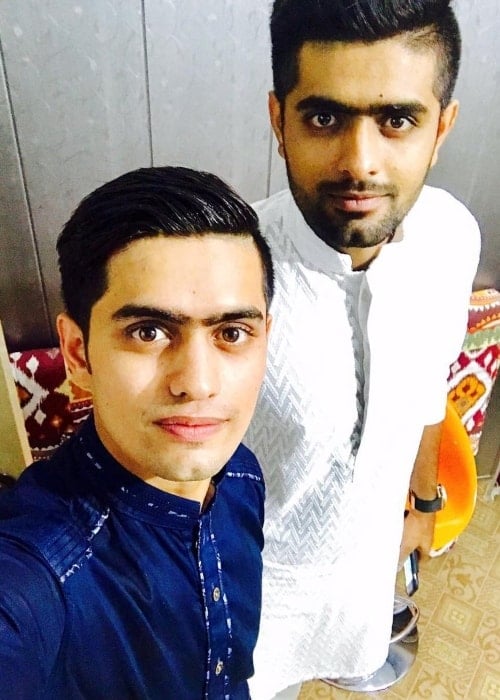 Babar Azam as seen in a selfie with his brother Safeer Azam in September 2017