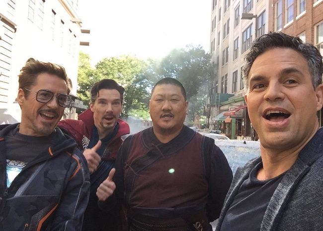 Benedict Wong (Third From Left) with Avengers star cast