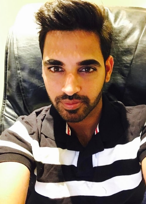 Bhuvneshwar Kumar as seen in a selfie taken in April 2017