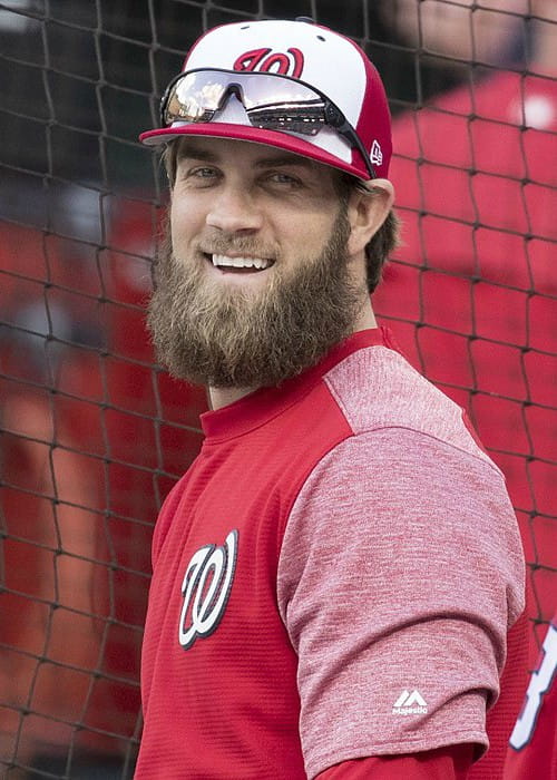 Bryce Harper during a match as seen in May 2017