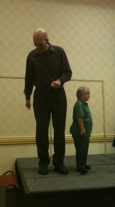 Carel Struycken as seen while standing tall alongside actor Felix Silla in September 2013