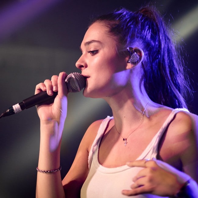 Charlotte Lawrence performing live at Los Angeles California as seen in June 2018