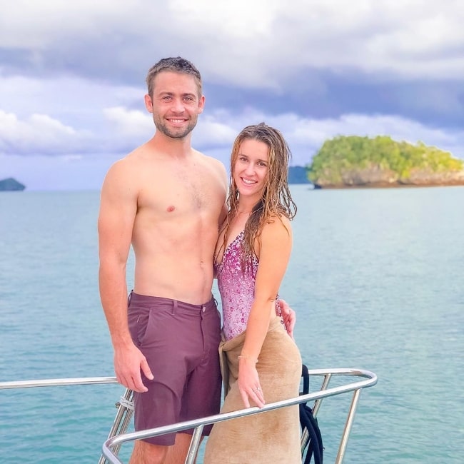 Cody Walker as seen while posing for a picture with a gorgeous setting during a boat cruise along with Felicia Walker in Langkawi, Malaysia in October 2019