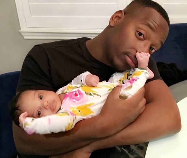 Damien Prince with his daughter as seen in June 2019