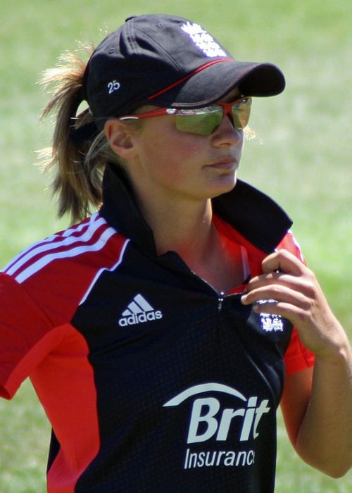 Danielle Wyatt fielding during England's match against India in the Quadrangular Twenty20 tournament