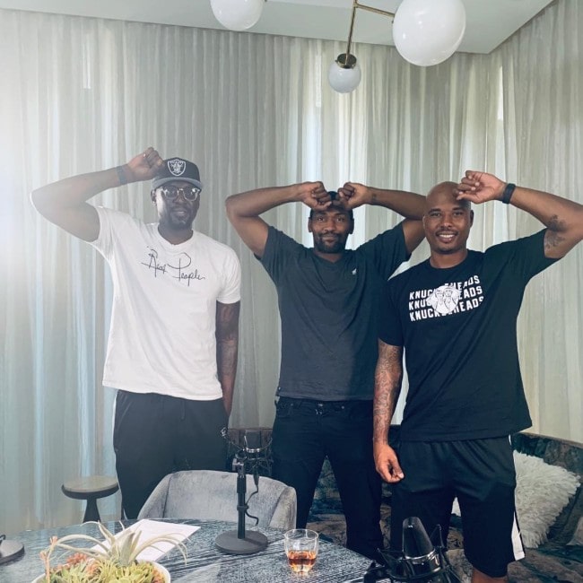 Darius Miles with friends as seen in September 2019