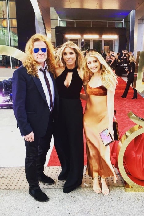 Dave Mustaine together with his wife Pamela Anne Casselberry and daughter, Electra Nicole Mustaine in an Instagram post during the CMA Awards 50th Anniversary in November 2016