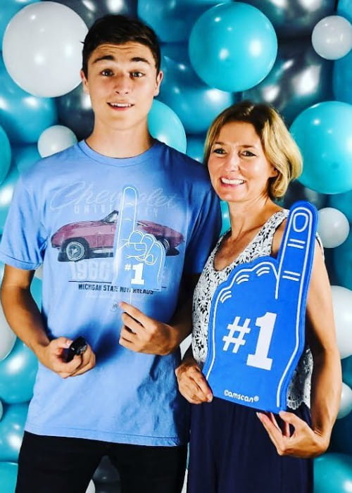 DennisASMR with his mother as seen in August 2019