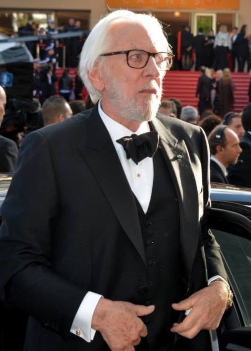 Donald Sutherland as seen in a picture taken at the Cannes festival in May 2016