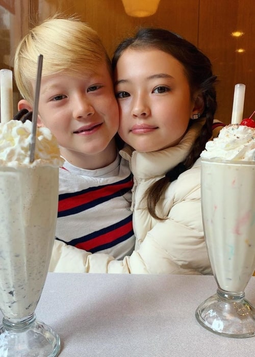 Ella Gross as seen in a picture taken with her brother Roman Gross in October 2019