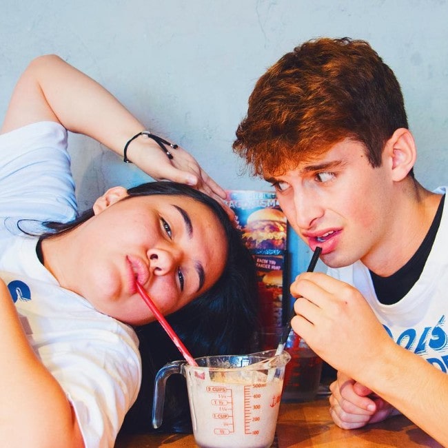 Elle Mills with fellow YouTuber Joey Kidney as seen in June 2017