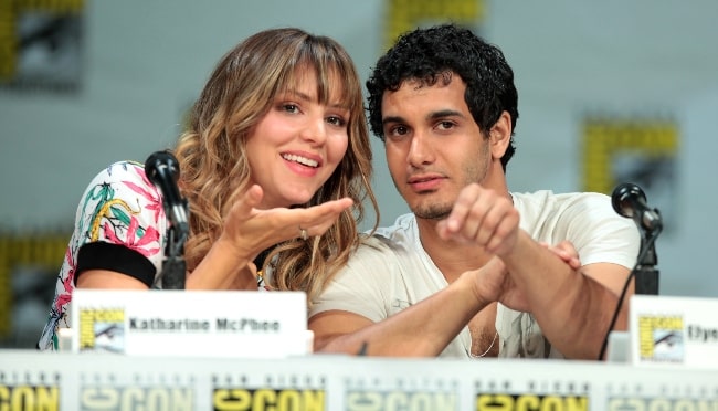 Elyes Gabel as seen alongside Katharine McPhee while speaking at the 2014 San Diego Comic Con International, for 'Scorpion', at the San Diego Convention Center in San Diego, California, United States