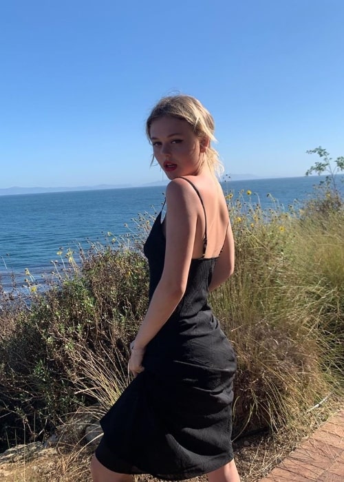 Emily Alyn Lind as seen while posing for a picture at Palos Verdes in Los Angeles County, California, United States in July 2019