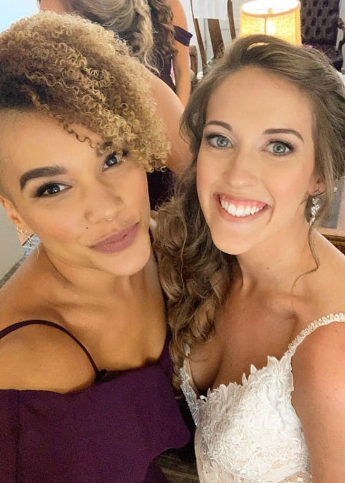Emmy Raver-Lampman (Left) and Lauren as seen in May 2019