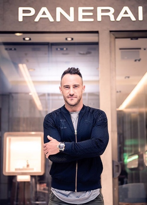 Faf du Plessis as seen in a picture taken in front of a Panerai's Sandton outlet in February 2016