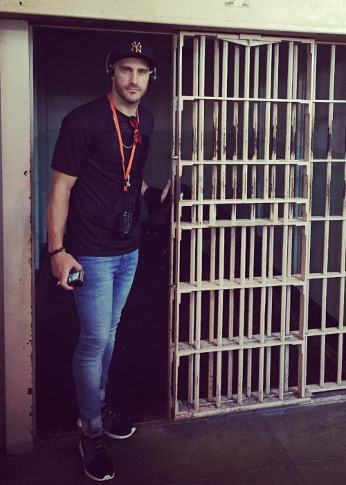 Faf du Plessis as seen in a picture taken inside the Alcatraz Federal Penitentiary in May 2016