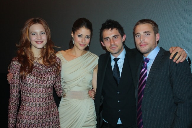 From Left to Right - Alexia Fast, Amanda Crew, Richard de Klerk, and Dustin Milligan as seen while posing for the camera at Toronto International Film Festival in September 2010