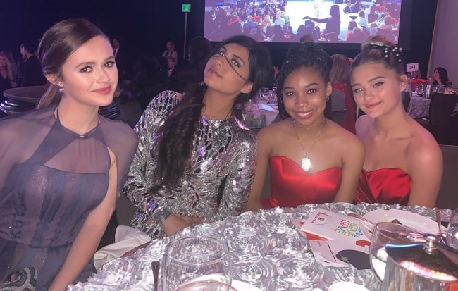 From Left to Right - Olivia Sanabia, Sunny Malouf, Kyla Drew Simmons, and Lizzy Greene at The Beverly Hilton in Beverly Hills, Los Angeles County, California in May 2019
