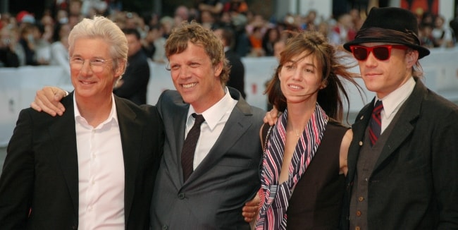 From Left to Right - Richard Gere, Todd Haynes, Charlotte Gainsbourg, and Heath Ledger as seen while posing for the camera at the 64th Venice Film Festival in September 2007