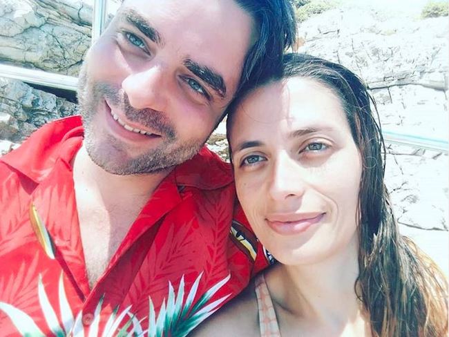 Giovanni Morassutti posing for a selfie with his girlfriend Francesca Tasini in Greece in 2018