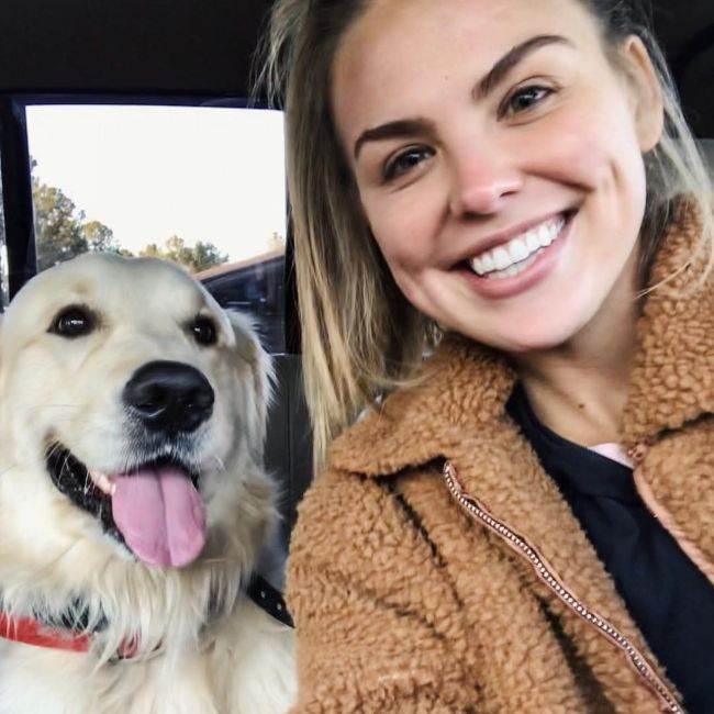 Hannah Brown with her dog Roscoe in January 2019