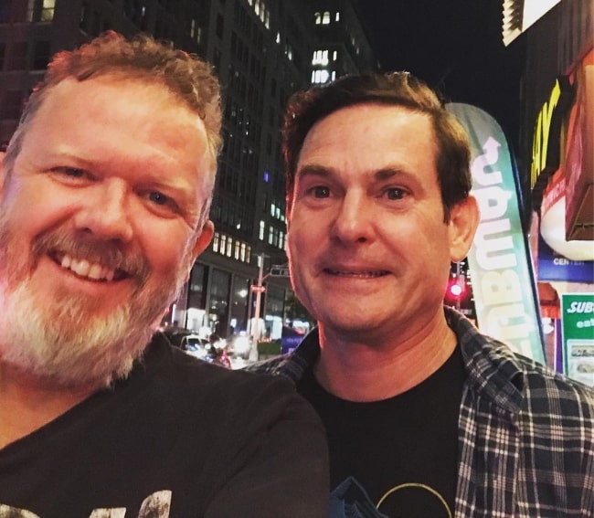 Henry Thomas (Right) as seen in a picture alongside Robert Macnaughton in Manhattan, New York City, New York in August 2019