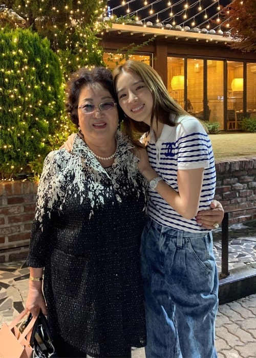 Irene Kim as seen in a picture with her grandmother in July 2019