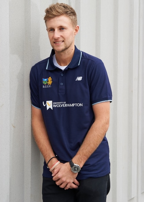 Joe Root as seen in a picture taken during his visit at the University of Wolverhampton in February 2017