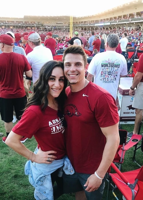 Jordyn Wieber as seen in a picture with her beau Chris Brooks taken at Baum Stadium in June 2019