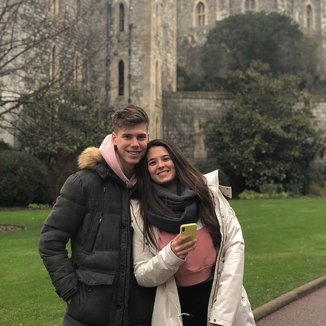 Juan Foyth with his wife Ariana Alonso as seen in April 2018