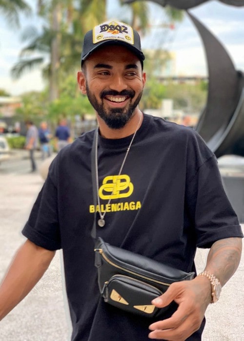 K. L. Rahul in an Instagram post as seen in August 2019