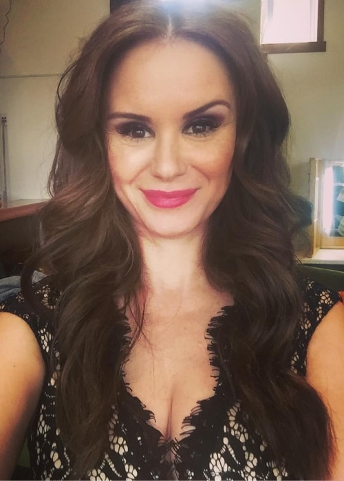 Keegan Connor Tracy as seen while taking a selfie in February 2019