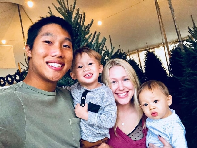 Khoa Nguyen as seen while taking a selfie with his family in November 2017