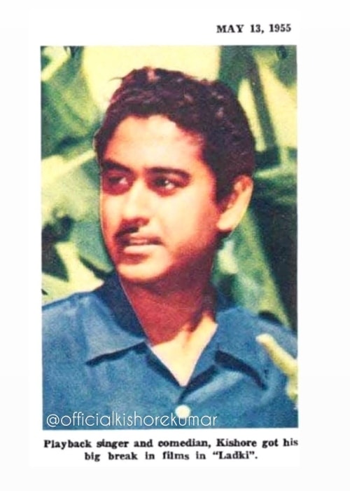 Kishore Kumar as seen in a picture taken of a cutout from a magazine dating back to May 13, 1955