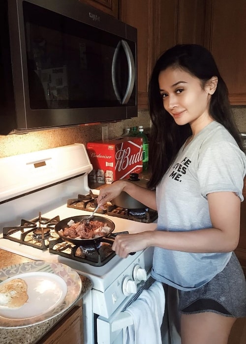 Kris Bernal as seen in a picture while preparing a meal at West Covina in Los Angeles County, California, United States in November 2019