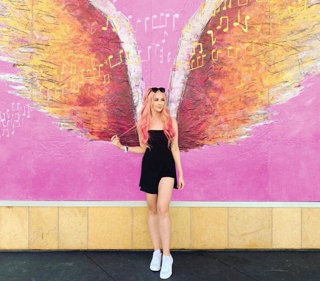 Leah Ashe as seen while posing for a picture in Los Angeles, California, United States in June 2019