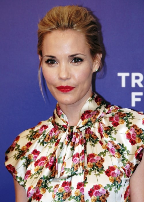 Leslie Bibb as seen in a picture taken at the April 2011 Tribeca Film Festival premiere of A Good Old Fashioned Orgy