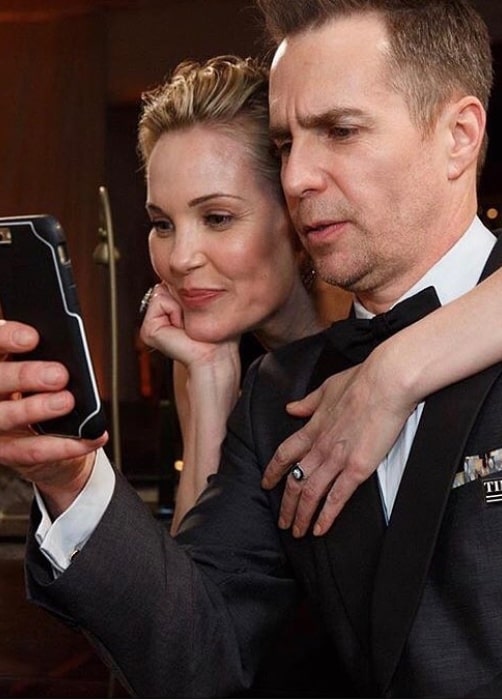 Leslie Bibb as seen in a picture with her beau actor Sam Rockwell in January 2019