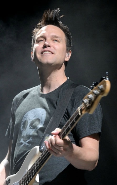 Mark Hoppus during a perfomance as seen in February 2012