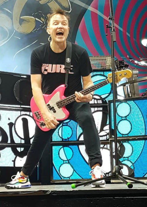 Mark Hoppus during a performance in 2019