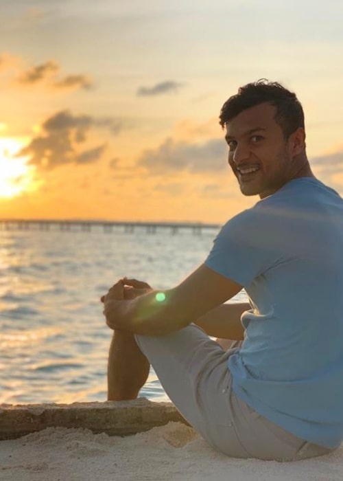 Mayank Agarwal as seen in a picture taken on the beach in September 2019