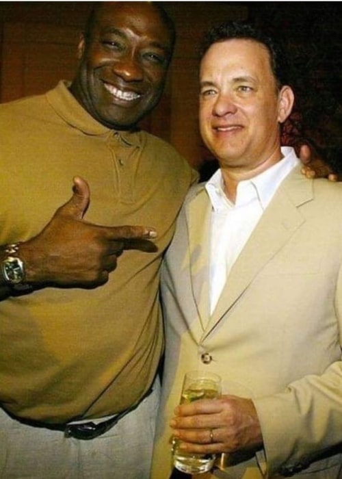 Michael Clarke Duncan as seen in a picture with actor Tom Hanks during the '90s