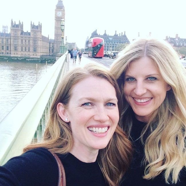 Mireille Enos (Left) as seen while taking a selfie along with Molly in London, England, United Kingdom in May 2016