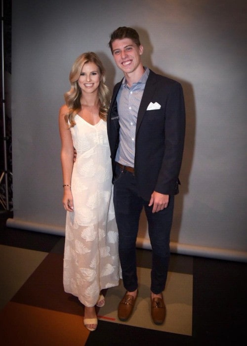 Mitch Marner with his girlfriend as seen in July 2018