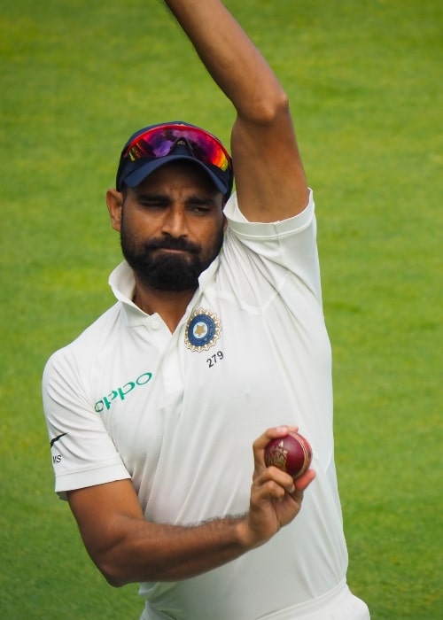 Mohammad Shami as seen in a picture taken while he was warming up before the third day of the 2018 first test between England and India in August