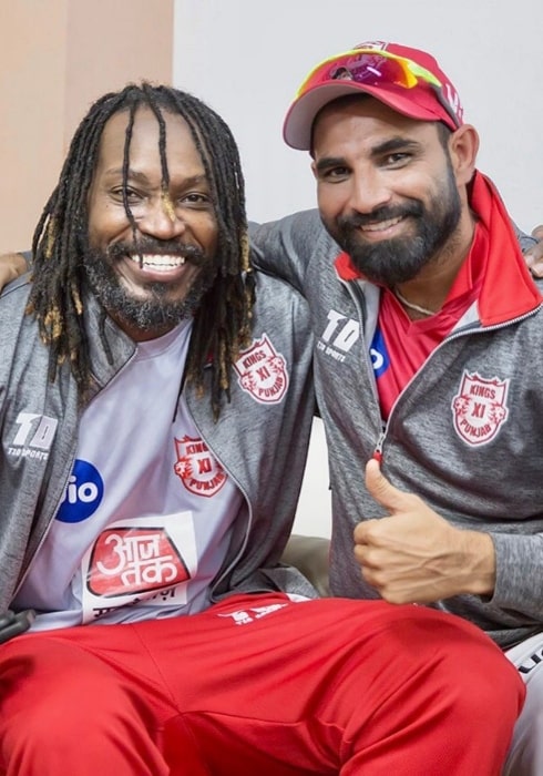 Mohammad Shami as seen in a picture with legendary Jamaican batsman Chris Gayle in September 2019