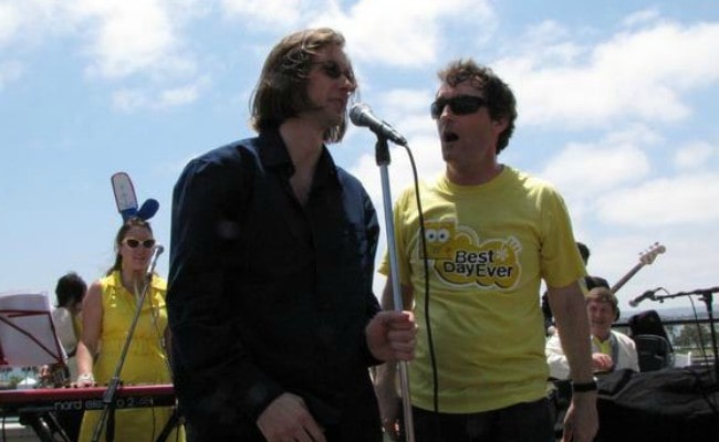 Mr. Lawrence (Left) and Tom Kenny at the 2009 San Diego Comic-Con