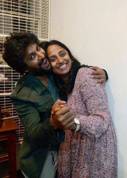 Nani as seen in a picture taken with his sister Deepthi Ganta in August 2019